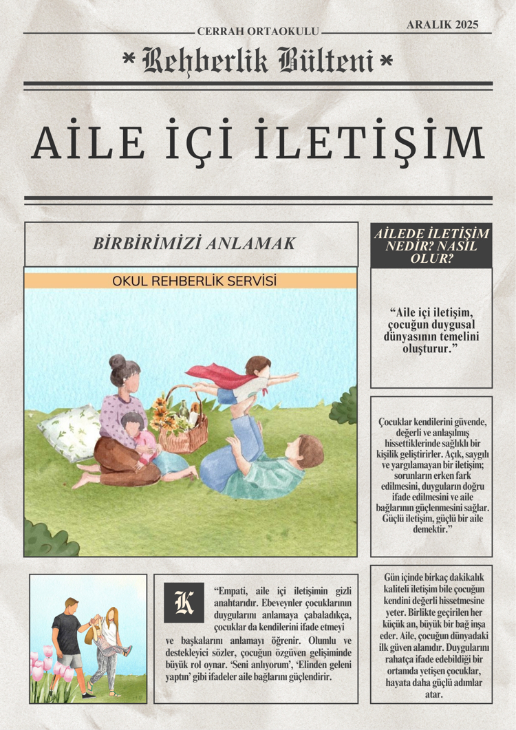 Aile içi iletişim veli afişi