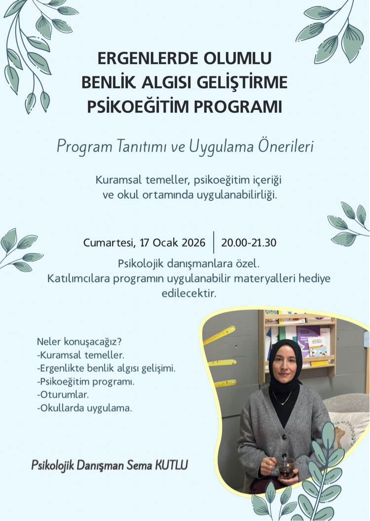 Ergenlerde olumlu benlik algısı geliştirme psiko eğitim programı