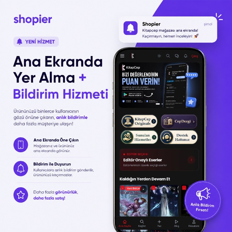 Ana Ekranda Yer Alma + Bildirim Hizmeti