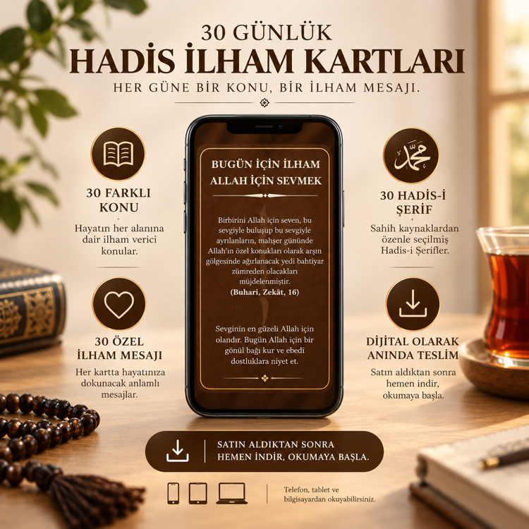 30 Günlük Dijital Hadis Kartları - Her Güne Bir Zikir
