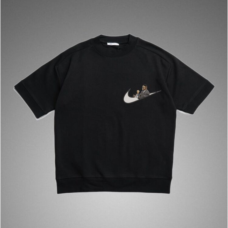 Mike Tyson Nike Logolu Oversize Siyah T-shirt 