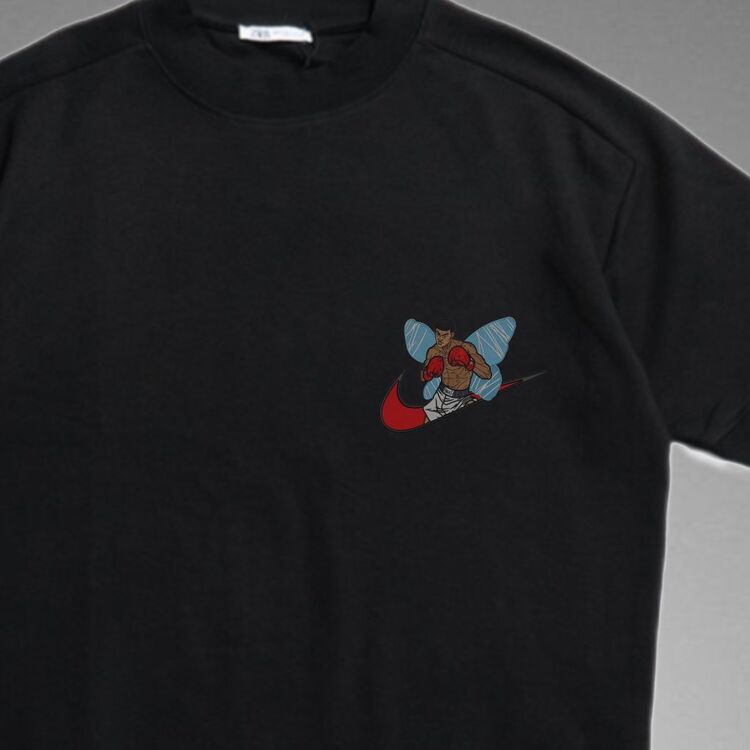Muhammed Ali Nike Logolu Oversize Siyah T-shirt 