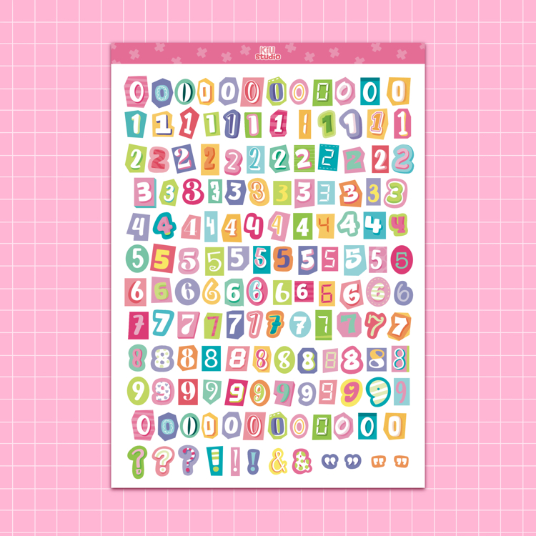 Number K Sticker Numbers Sticker Renkli | KIU STUDIO