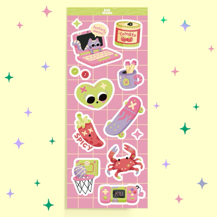 Cool Pop Bubblegum Sticker Sheet