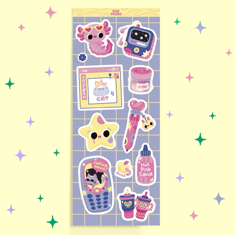 Cool Pop Purple Sticker Sheet