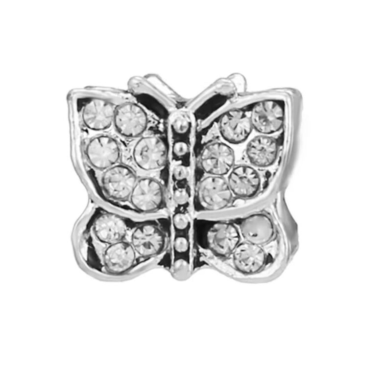 Beyaz Taşlı Kelebek Charm