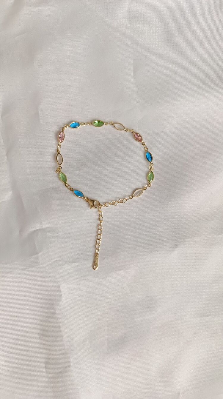 Oval Taşlı Renkli Bileklik