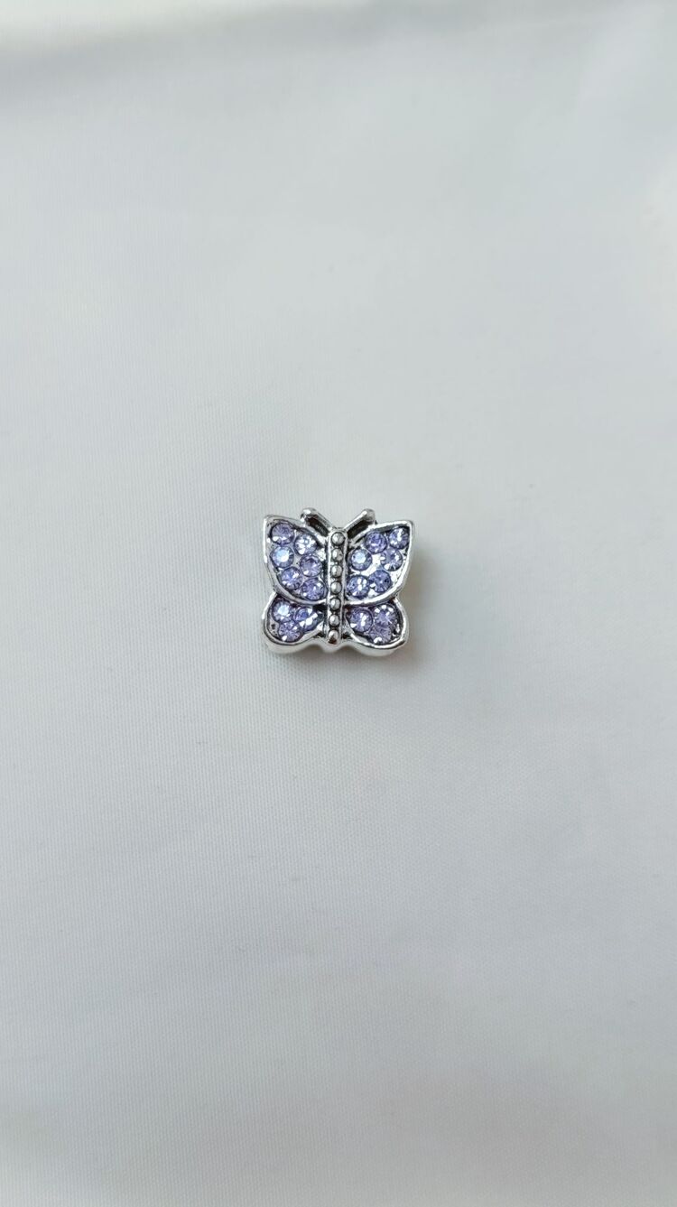 Lila Taşlı Kelebek Charm