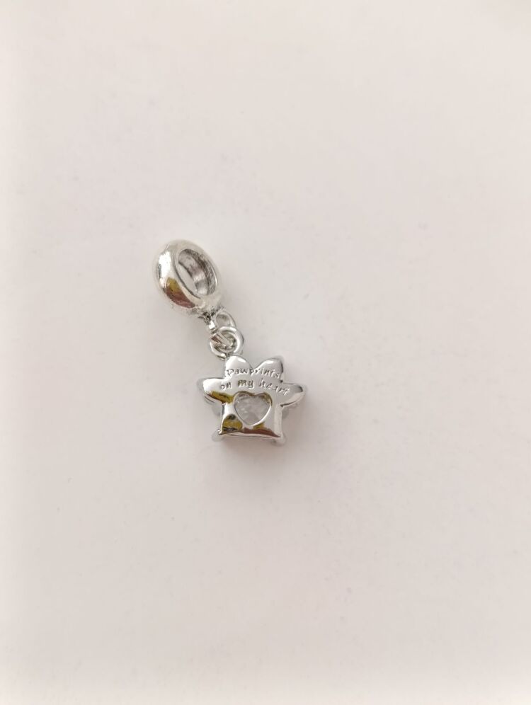 Beyaz taşlı pati charm