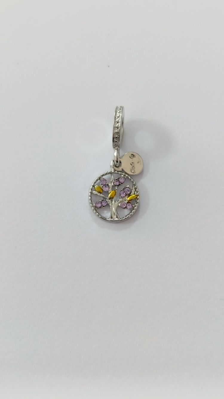 Lila taşlı hayat ağacı charm