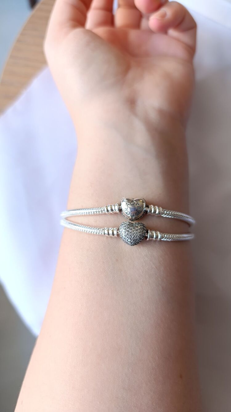 Taşlı kalpli Pandora Bileklik