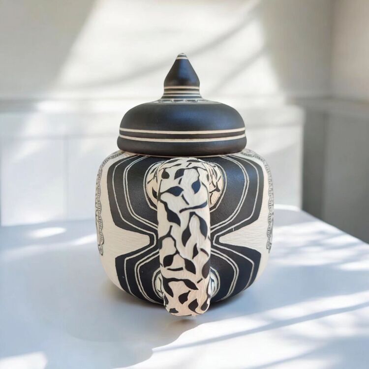 stoneware seramik kazıma demlik
