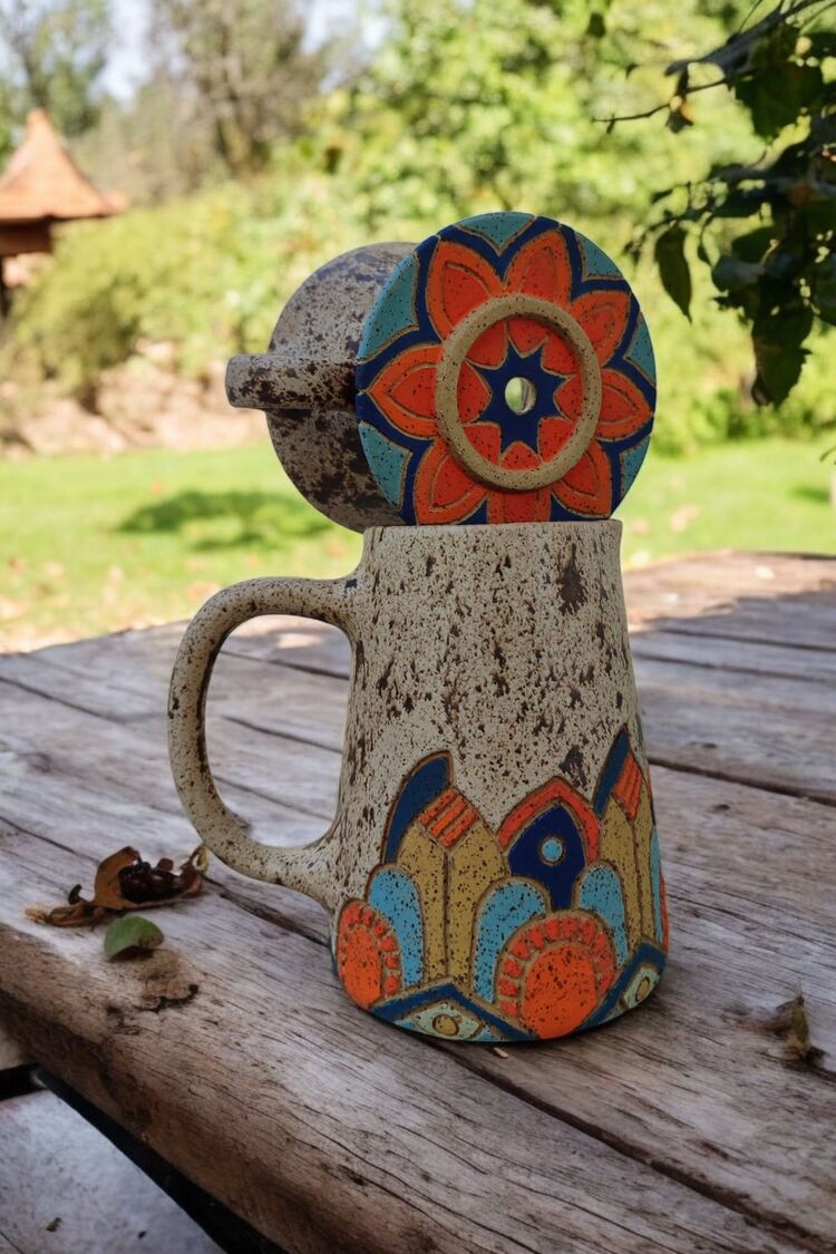 stoneware kahve demleme seti