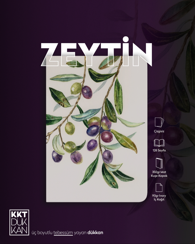 Zeytin Defter (Amerikan Cilt Çizgisiz/ Soft Touch)