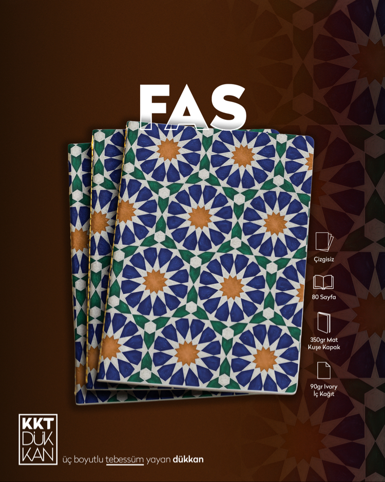 Fas Defter (Dikişli Cilt Çizgisiz/ Soft Touch)