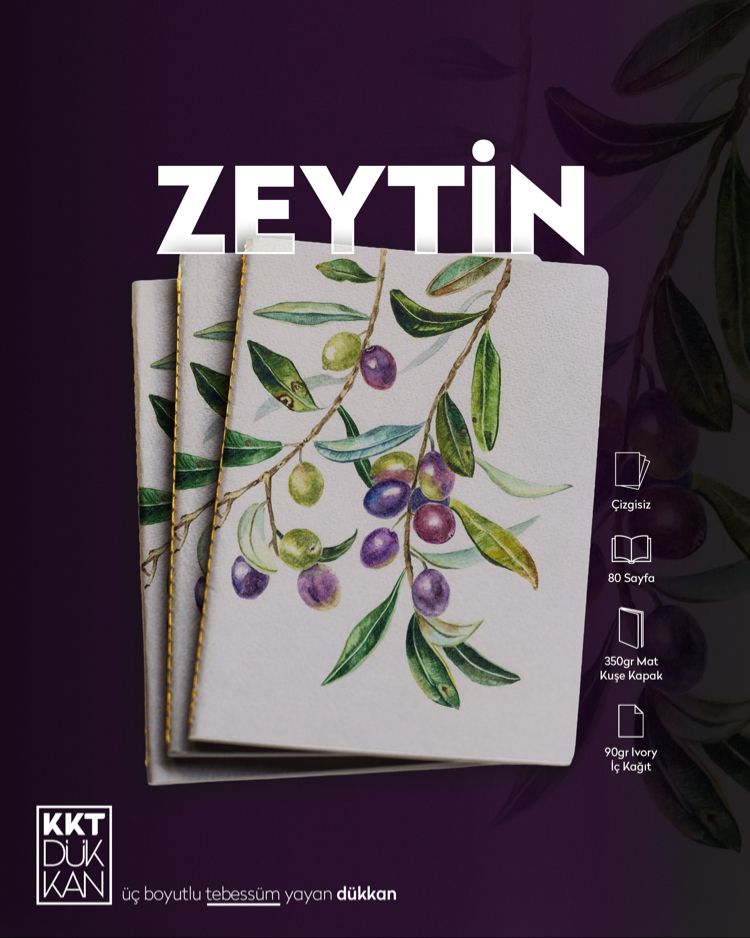 Zeytin Defter (Dikişli Cilt Çizgisiz/ Soft Touch)