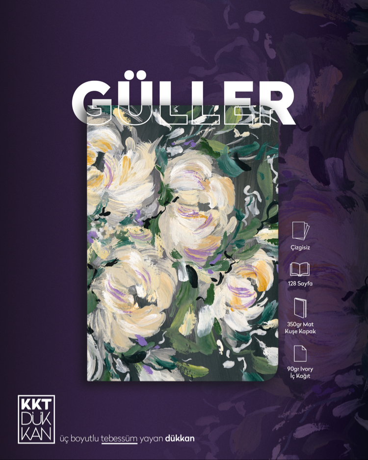 Güller Defter (Amerikan Cilt Çizgisiz/ Soft Touch)