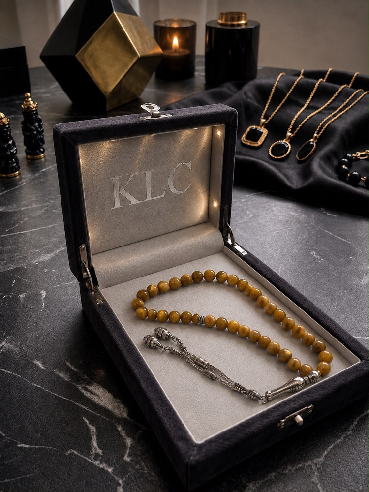 Kararmaz Metal Püsküllü Küre Kesim Kaplan Gözü Tespih