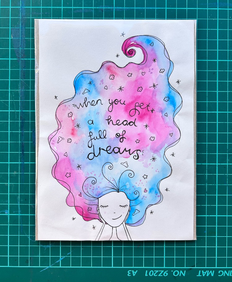 Head Full Of Dreams - Orijinal Suluboya Çizim