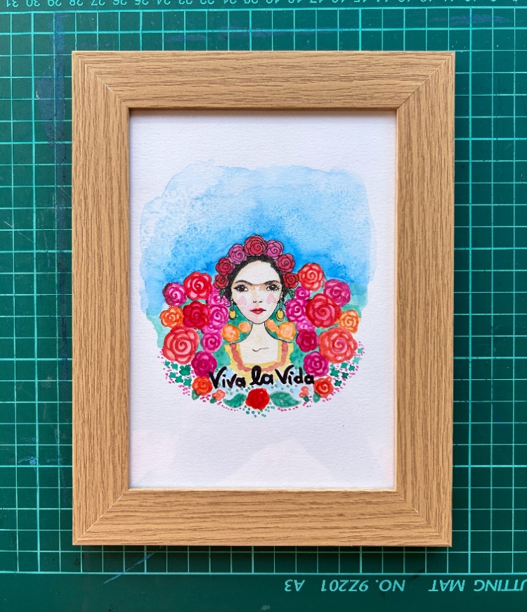 Viva la Frida - Orijinal Suluboya İllüstrasyon