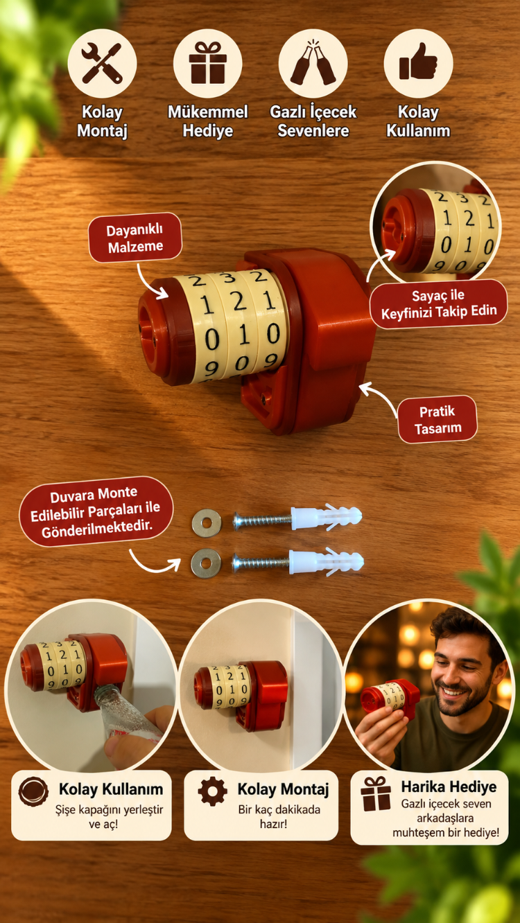 KLON - Eğlenceli Hediyelik Gazlı İçecek Sayacı - Erkeğe Ne Hediye Alınır