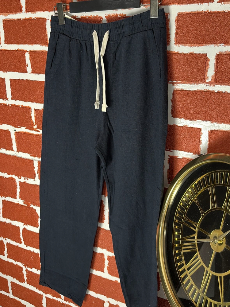LACİVERT KETEN PANTOLON