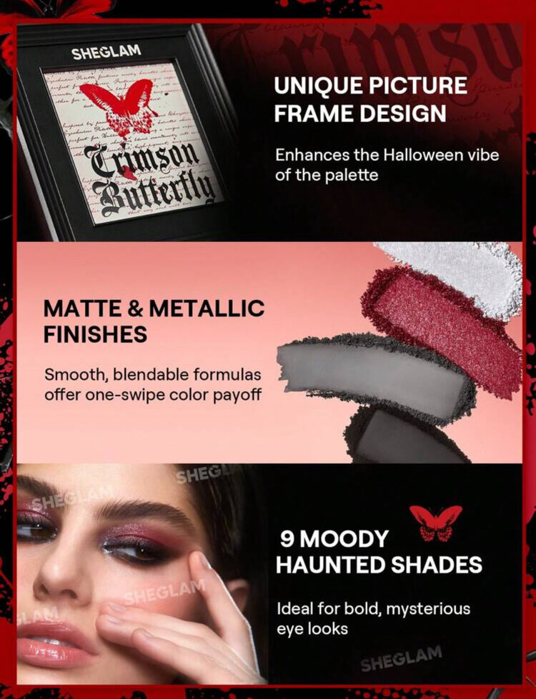 Crimson Butterfly Gothic Far Paleti - 9 renk