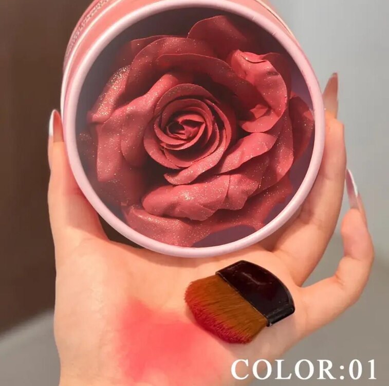 3D Floral Rose Allık 01