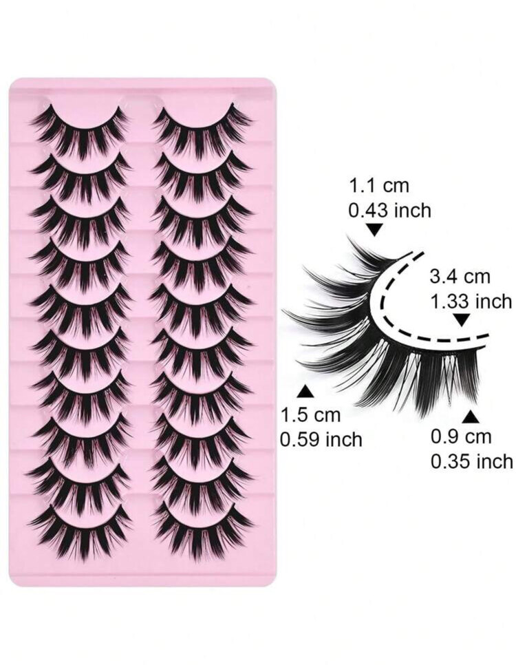 10 lu Y2K Manga Lashes Japanese Cosplay Makeup Eyelashes