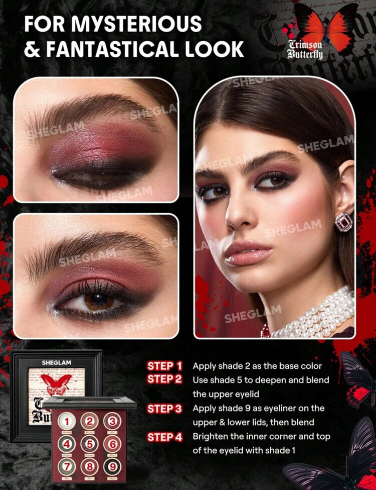 Crimson Butterfly Gothic Far Paleti - 9 renk
