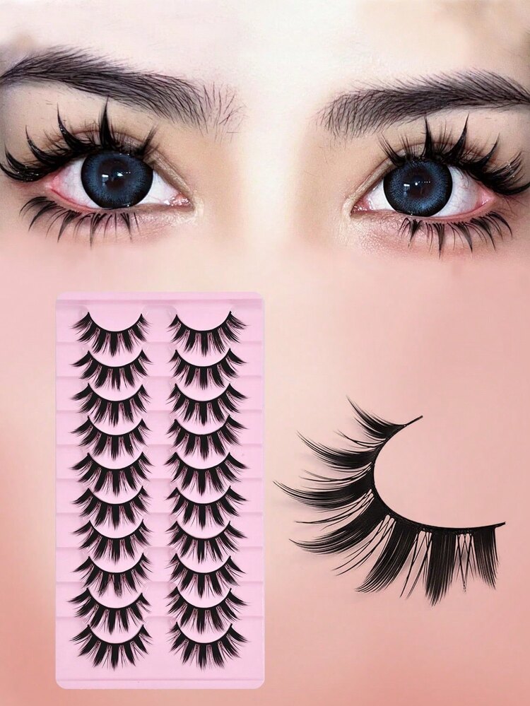 10 lu Y2K Manga Lashes Japanese Cosplay Makeup Eyelashes