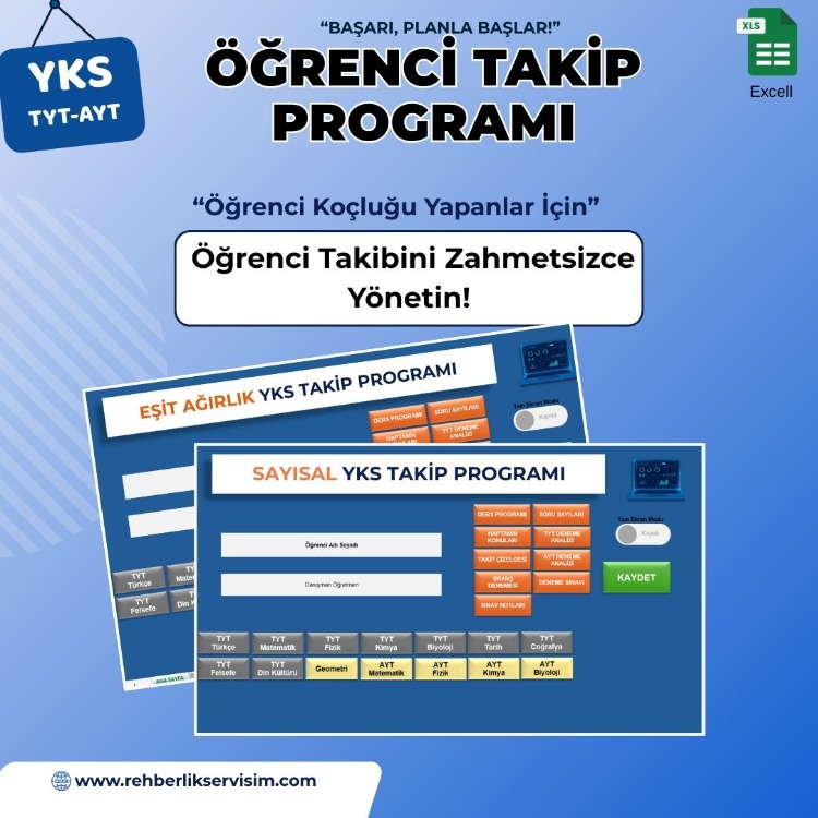 YKS ÖĞRENCİ TAKİP PROGRAMI-EXCELL