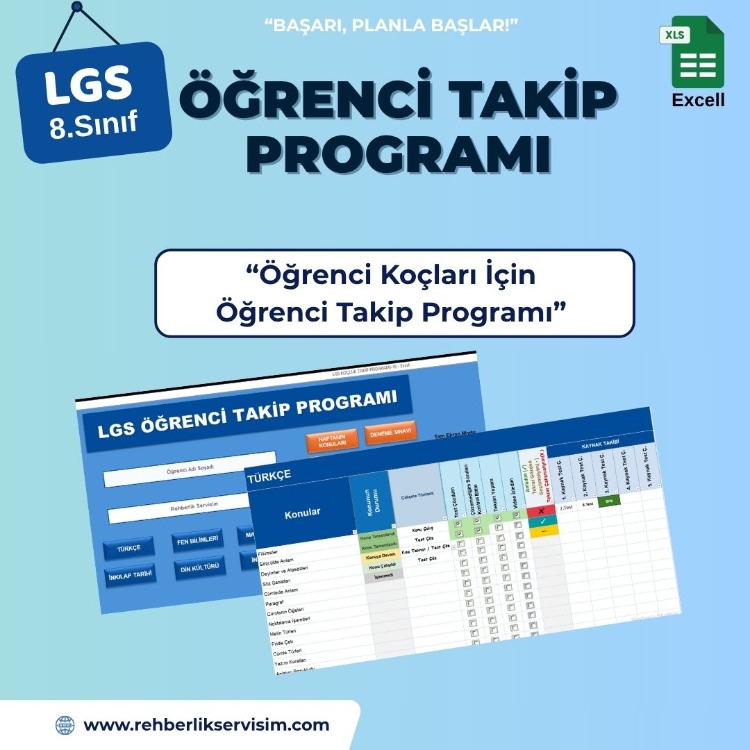 LGS ÖĞRENCİ TAKİP PROGRAMI-EXCELL