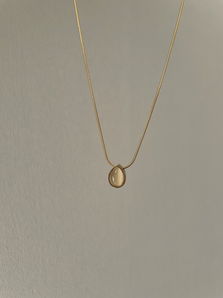 minimal damla kolye | çelik