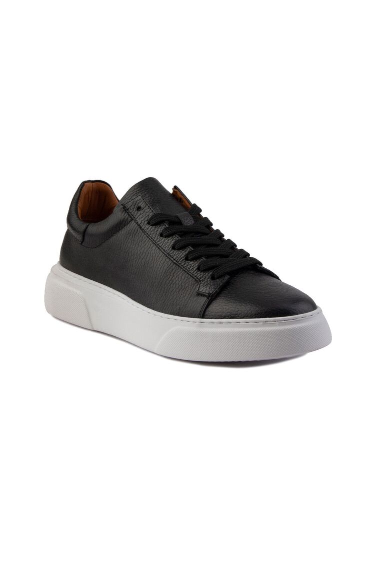 Deri Erkek Siyah Sneakers Ayakkabı