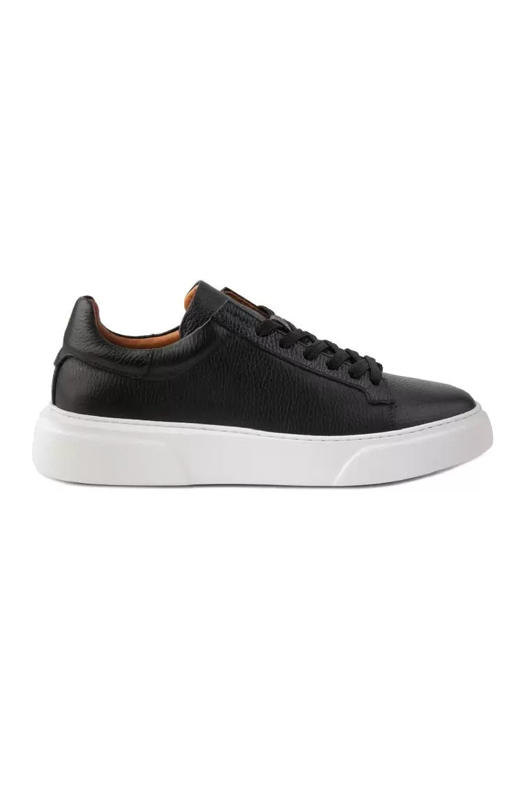Deri Erkek Siyah Sneakers Ayakkabı