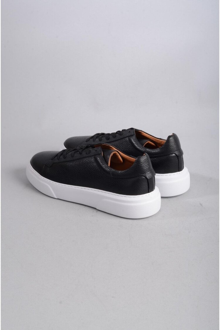 Deri Erkek Siyah Sneakers Ayakkabı