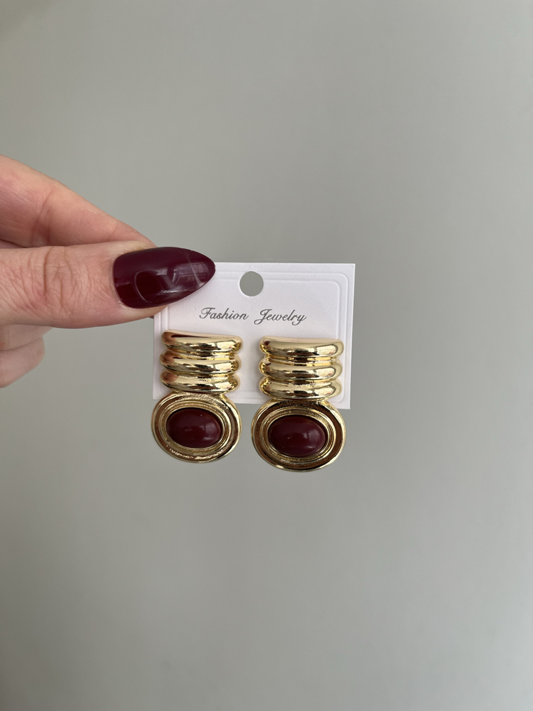 80'ler Vintage Stil Küpe | Gold