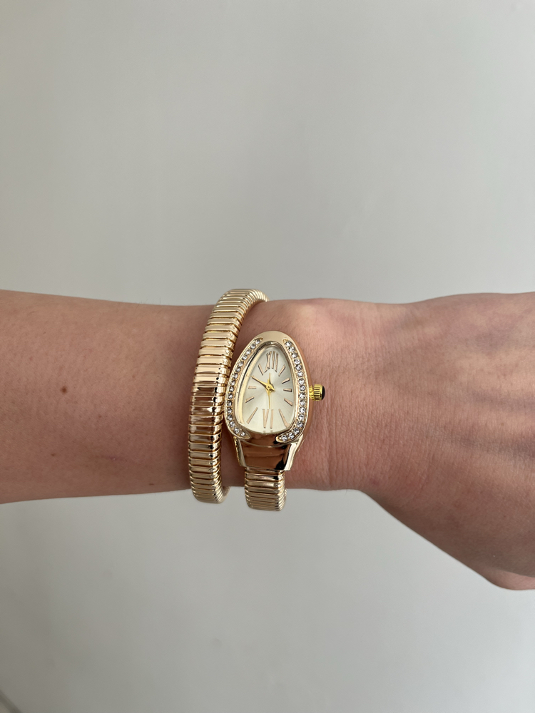 Yılan Sarmal Kadın Saat | Gold
