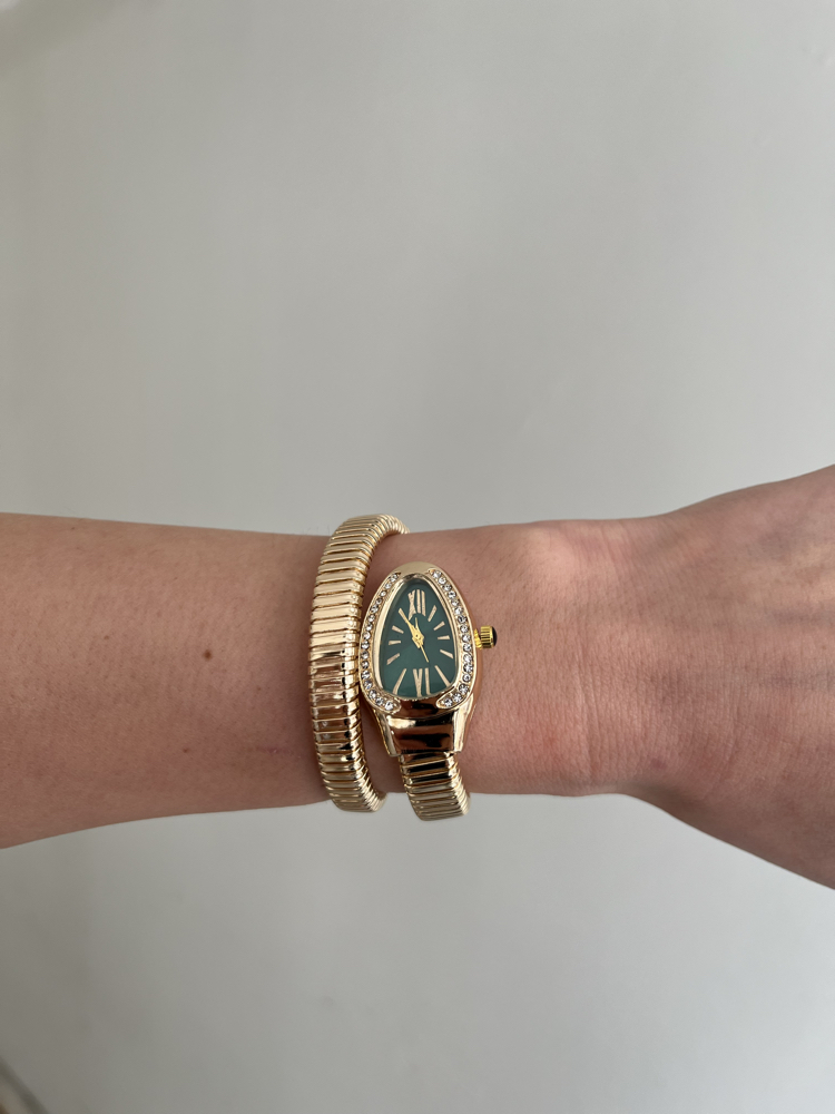 Yılan Sarmal Kadın Saat | Gold