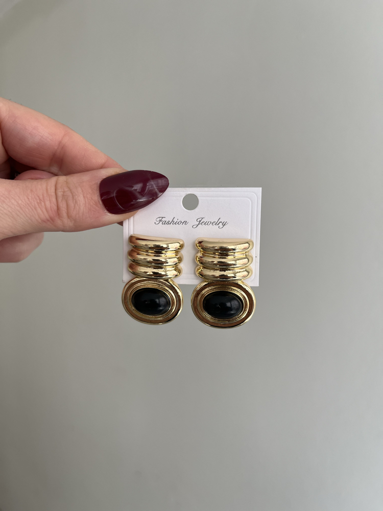 80'ler Vintage Stil Küpe | Gold