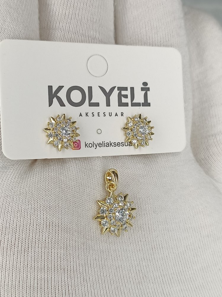VİP KOLYE UCU VE KÜPE SET