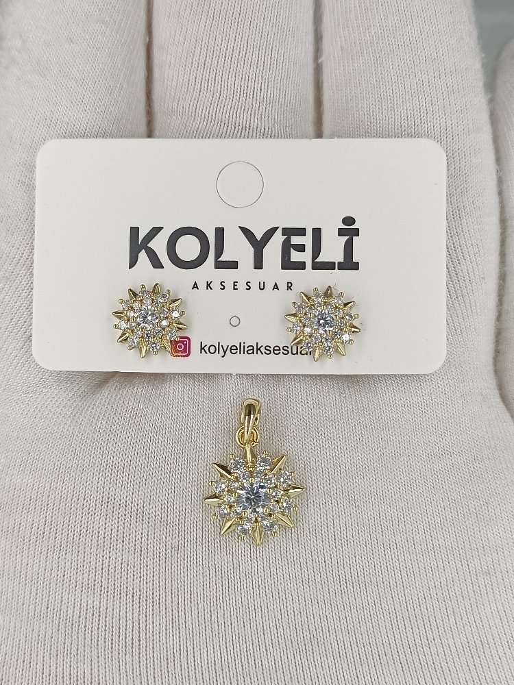 VİP KOLYE UCU VE KÜPE SET