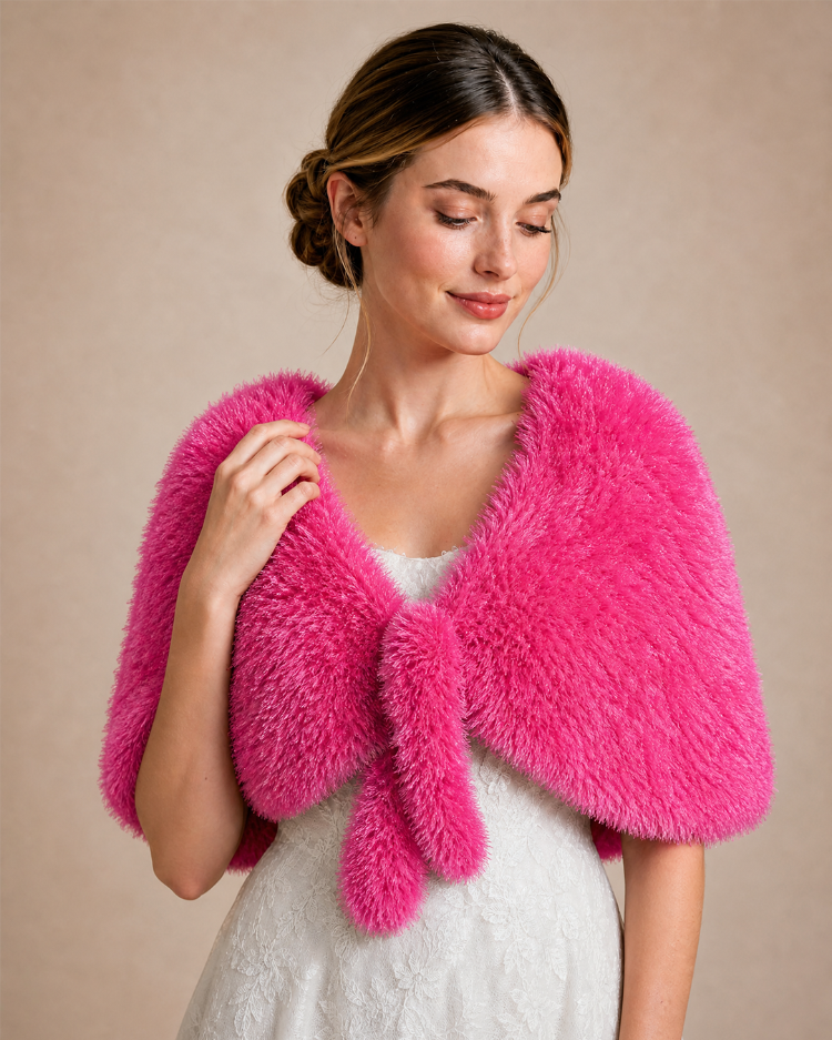  Pembe El Örgüsü Bolero Şal | Orkide
