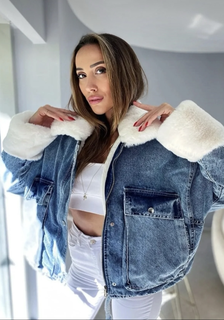 İÇİ KÜRKLÜ DENIM MONT