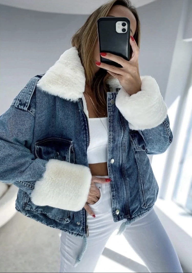 İÇİ KÜRKLÜ DENIM MONT