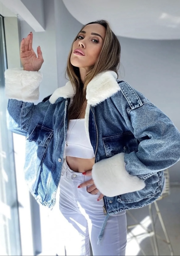 İÇİ KÜRKLÜ DENIM MONT