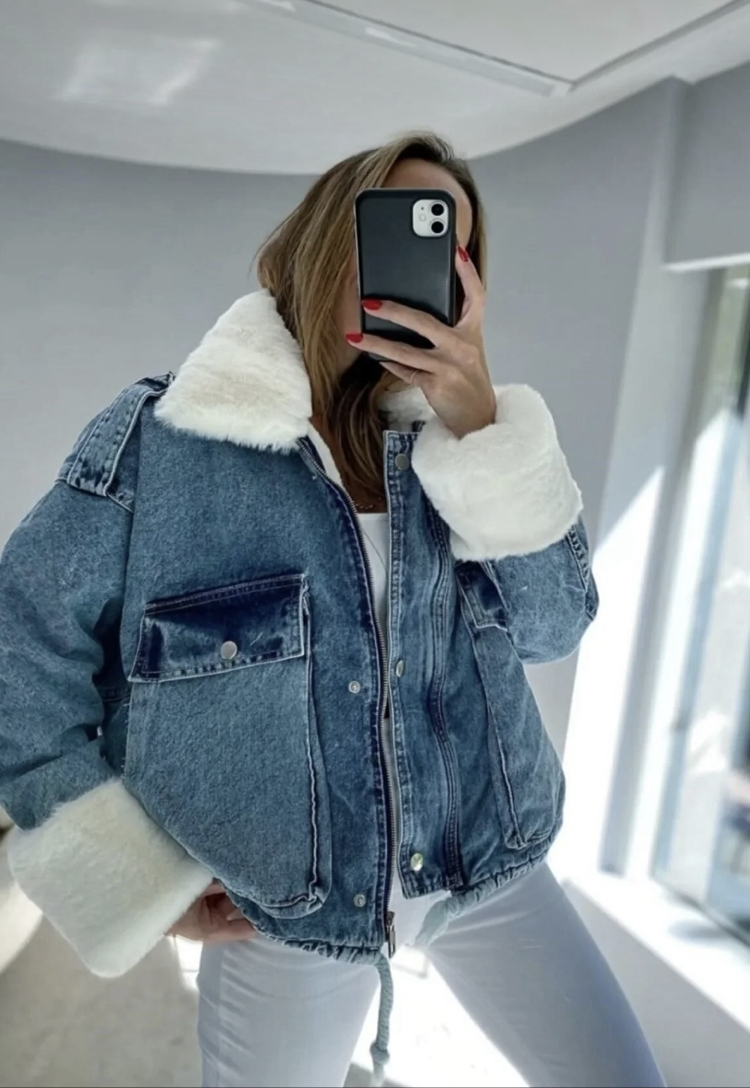 İÇİ KÜRKLÜ DENIM MONT