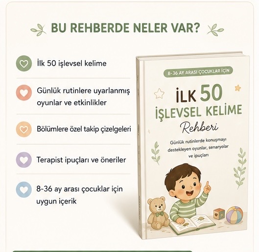 Konuşarak Büyüyorum® İlk 50 İşlevsel Kelime Rehberi (8-36 Ay)