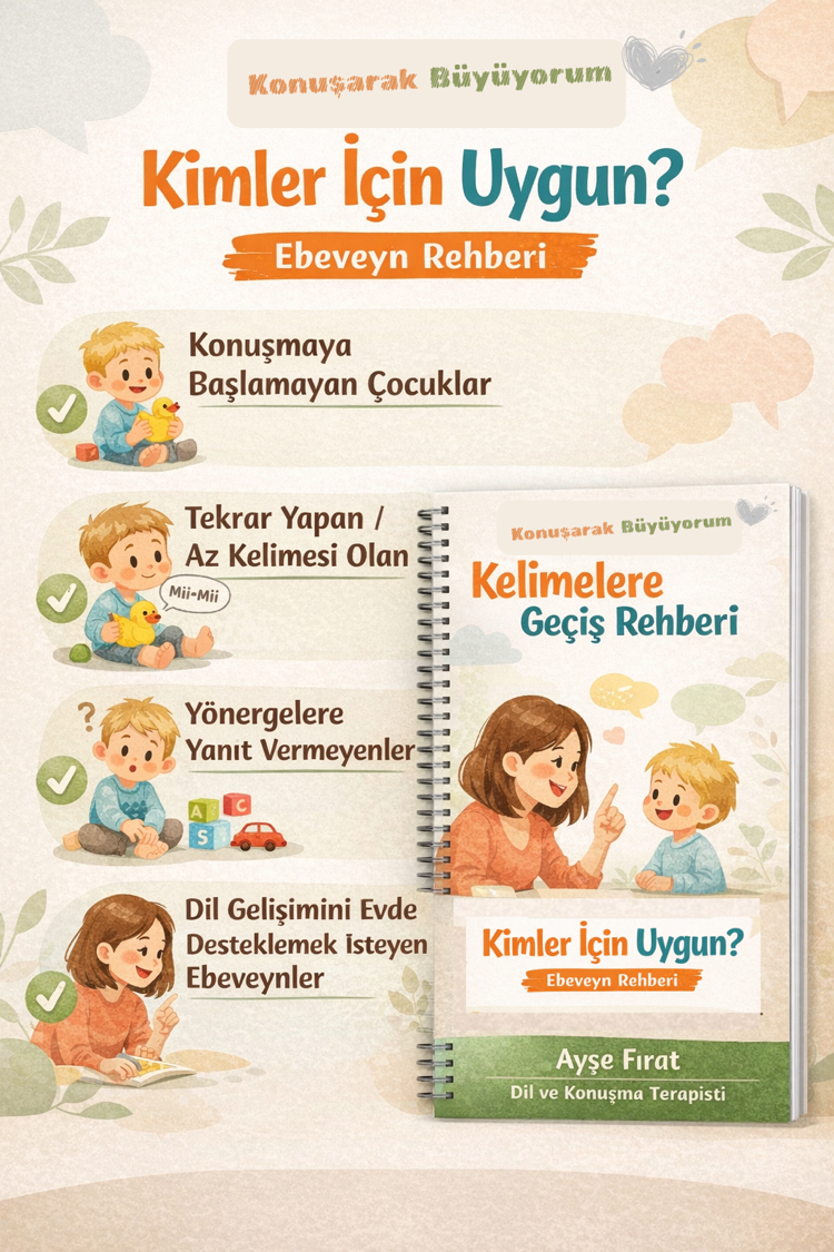 Konuşarak Büyüyorum® – Kelimelere Geçiş Rehberi (Dijital PDF)